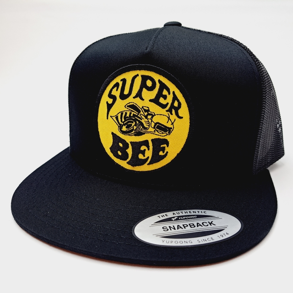 Super Bee Embroidered Patch Flat bill Trucker Mesh Snapback Cap